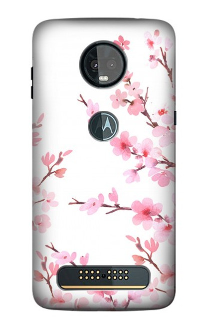 S3707 Pink Cherry Blossom Spring Flower Case For Motorola Moto Z3, Z3 Play