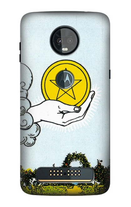 S3722 Tarot Card Ace of Pentacles Coins Case For Motorola Moto Z3, Z3 Play