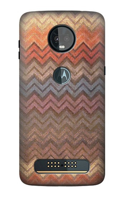 S3752 Zigzag Fabric Pattern Graphic Printed Case For Motorola Moto Z3, Z3 Play