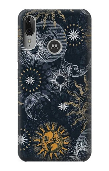 S3702 Moon and Sun Case For Motorola Moto E6 Plus, Moto E6s