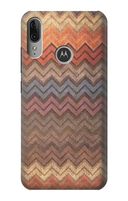 S3752 Zigzag Fabric Pattern Graphic Printed Case For Motorola Moto E6 Plus, Moto E6s