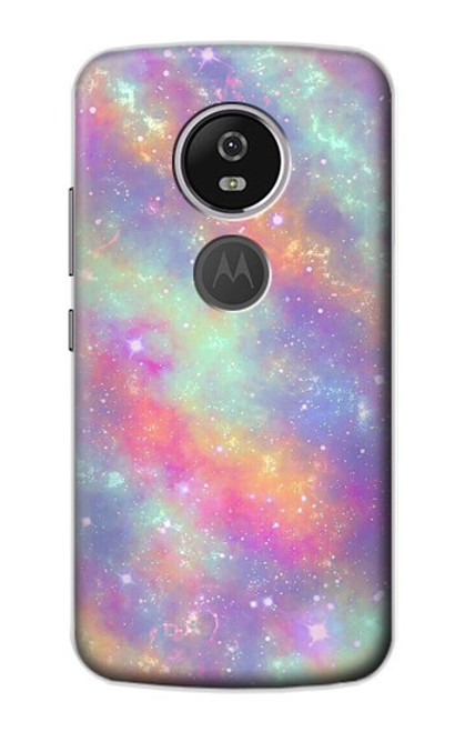 S3706 Pastel Rainbow Galaxy Pink Sky Case For Motorola Moto E5 Plus