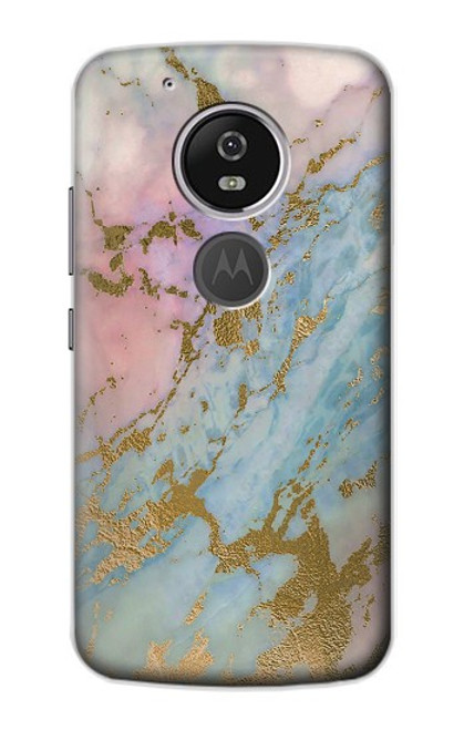 S3717 Rose Gold Blue Pastel Marble Graphic Printed Case For Motorola Moto G6 Play, Moto G6 Forge, Moto E5