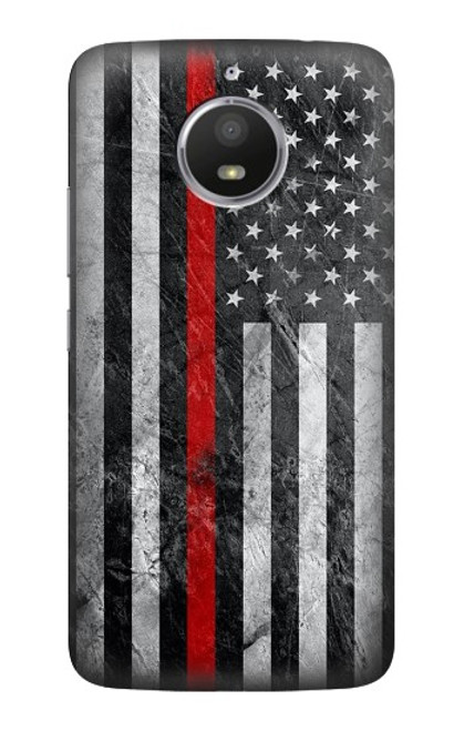 S3687 Firefighter Thin Red Line American Flag Case For Motorola Moto E4 Plus