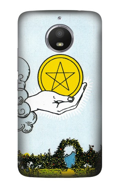 S3722 Tarot Card Ace of Pentacles Coins Case For Motorola Moto E4 Plus