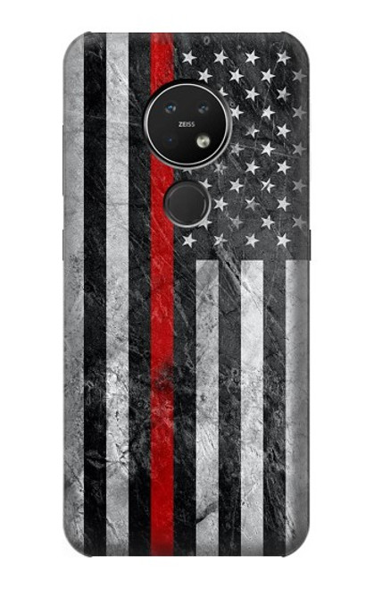 S3687 Firefighter Thin Red Line American Flag Case For Nokia 7.2