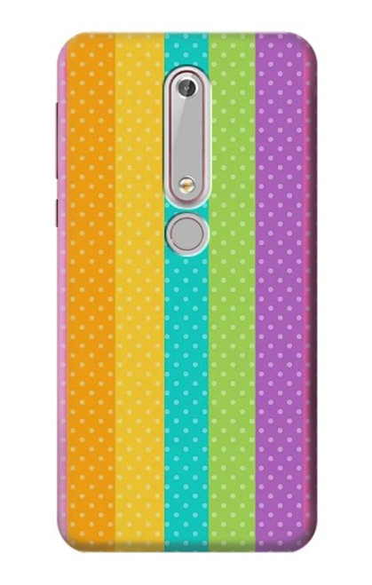 S3678 Colorful Rainbow Vertical Case For Nokia 6.1, Nokia 6 2018