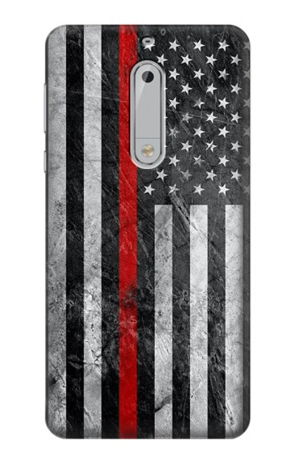S3687 Firefighter Thin Red Line American Flag Case For Nokia 5