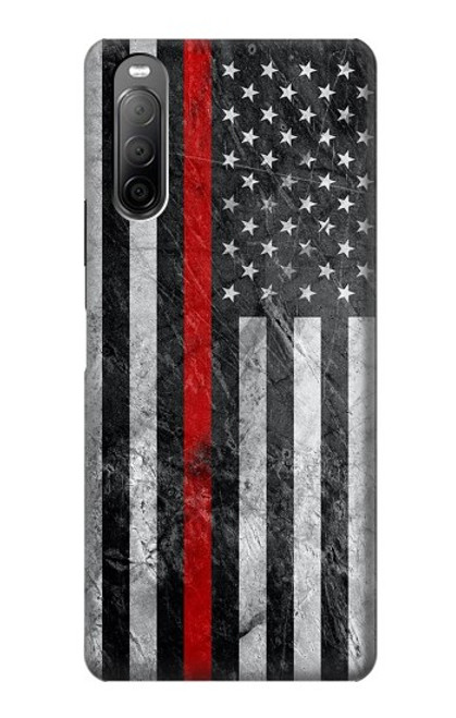 S3687 Firefighter Thin Red Line American Flag Case For Sony Xperia 10 II