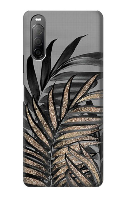 S3692 Gray Black Palm Leaves Case For Sony Xperia 10 II