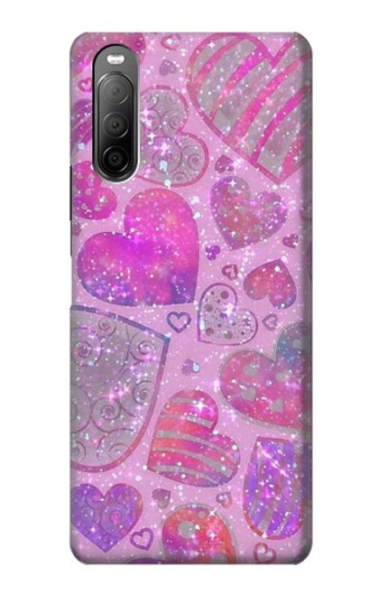 S3710 Pink Love Heart Case For Sony Xperia 10 II