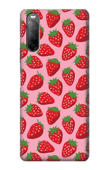 S3719 Strawberry Pattern Case For Sony Xperia 10 II