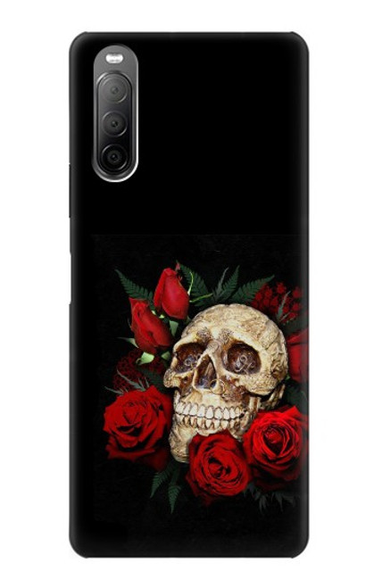 S3753 Dark Gothic Goth Skull Roses Case For Sony Xperia 10 II