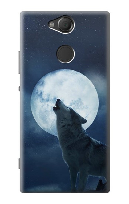 S3693 Grim White Wolf Full Moon Case For Sony Xperia XA2