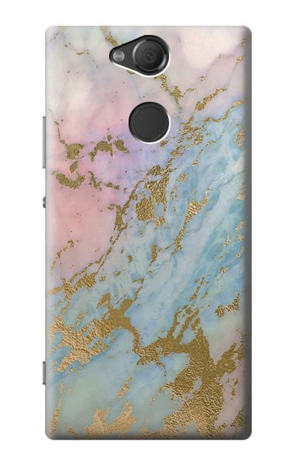 S3717 Rose Gold Blue Pastel Marble Graphic Printed Case For Sony Xperia XA2