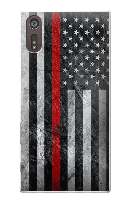 S3687 Firefighter Thin Red Line American Flag Case For Sony Xperia XZ