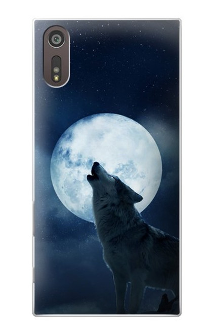 S3693 Grim White Wolf Full Moon Case For Sony Xperia XZ