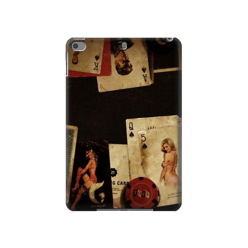 S1069 Old Vintage Sexy Poker Hard Case For iPad mini 4, iPad mini 5, iPad mini 5 (2019)