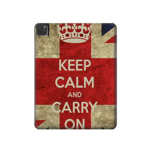 S0674 Keep Calm and Carry On Hard Case For iPad Pro 11 (2021,2020,2018, 3rd, 2nd, 1st)