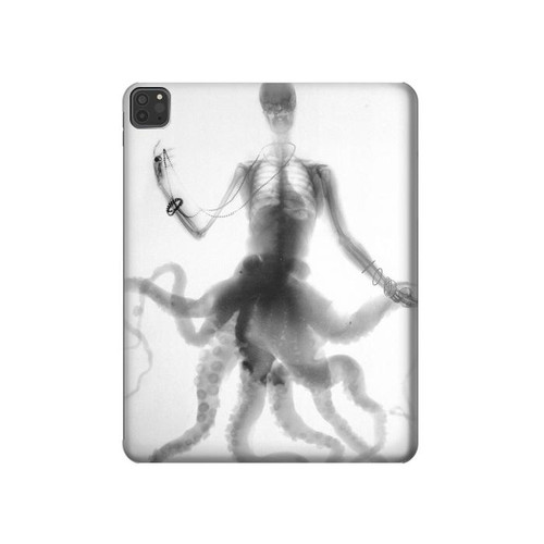 S1432 Skull Octopus X-ray Hard Case For iPad Pro 11 (2021,2020,2018, 3rd, 2nd, 1st)