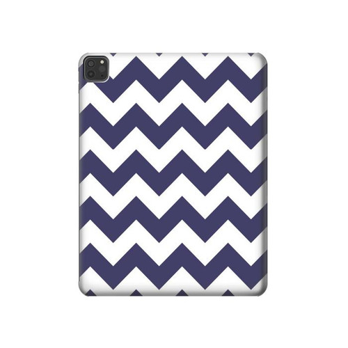 S2345 Navy Blue Shavron Zig Zag Pattern Hard Case For iPad Pro 11 (2021,2020,2018, 3rd, 2nd, 1st)