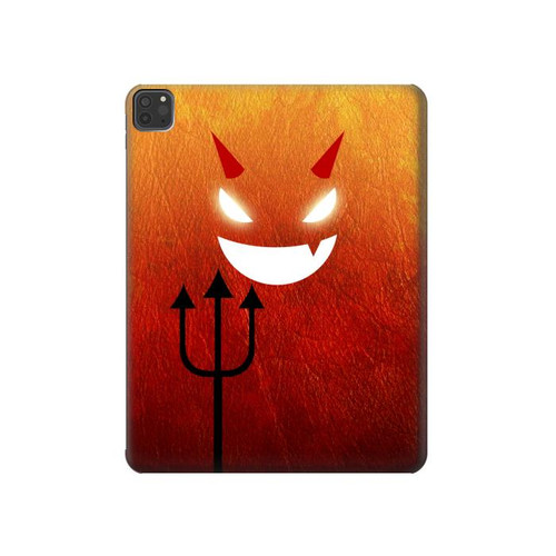 S2454 Red Cute Little Devil Cartoon Hard Case For iPad Pro 11 (2021,2020,2018, 3rd, 2nd, 1st)