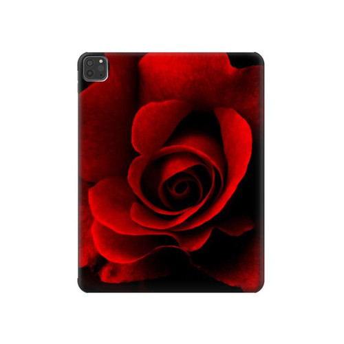 S2898 Red Rose Hard Case For iPad Pro 11 (2021,2020,2018, 3rd, 2nd, 1st)