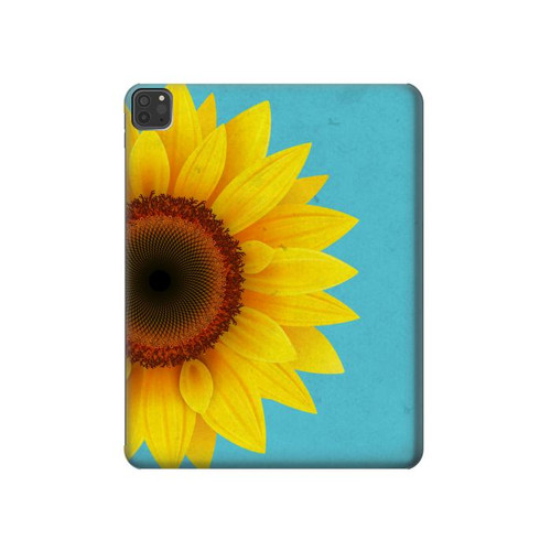 S3039 Vintage Sunflower Blue Hard Case For iPad Pro 11 (2021,2020,2018, 3rd, 2nd, 1st)