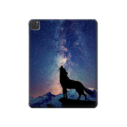 S3555 Wolf Howling Million Star Hard Case For iPad Pro 11 (2021,2020,2018, 3rd, 2nd, 1st)