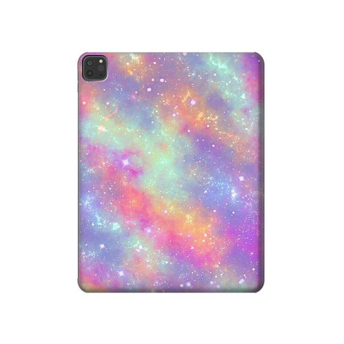 S3706 Pastel Rainbow Galaxy Pink Sky Hard Case For iPad Pro 11 (2021,2020,2018, 3rd, 2nd, 1st)