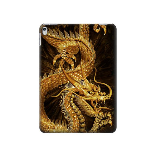 S2804 Chinese Gold Dragon Printed Hard Case For iPad 9.7 (2017,2018), iPad 6, iPad 5