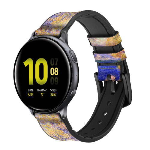CA0665 Claude Monet Antibes Seen from the Salis Gardens Leather & Silicone Smart Watch Band Strap For Samsung Galaxy Watch, Gear, Active