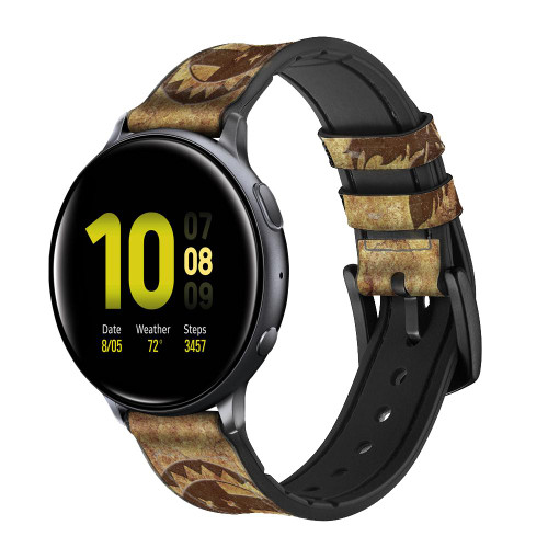 CA0684 Native American Leather & Silicone Smart Watch Band Strap For Samsung Galaxy Watch, Gear, Active