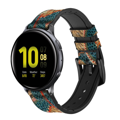 CA0824 Dragon Cloud Painting Leather & Silicone Smart Watch Band Strap For Samsung Galaxy Watch, Gear, Active