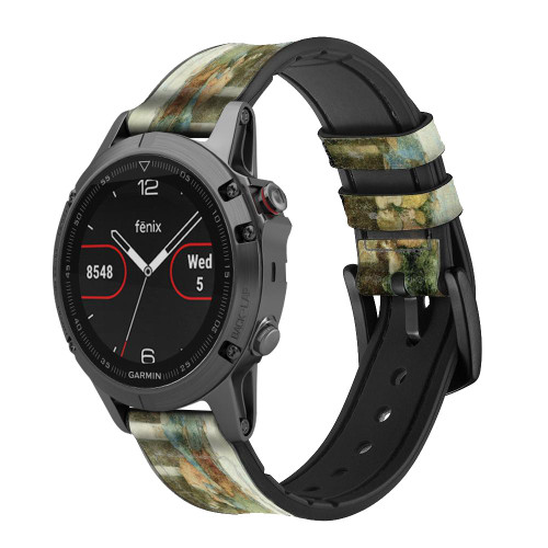 CA0016 Leonardo DaVinci The Last Supper Leather & Silicone Smart Watch Band Strap For Garmin Smartwatch