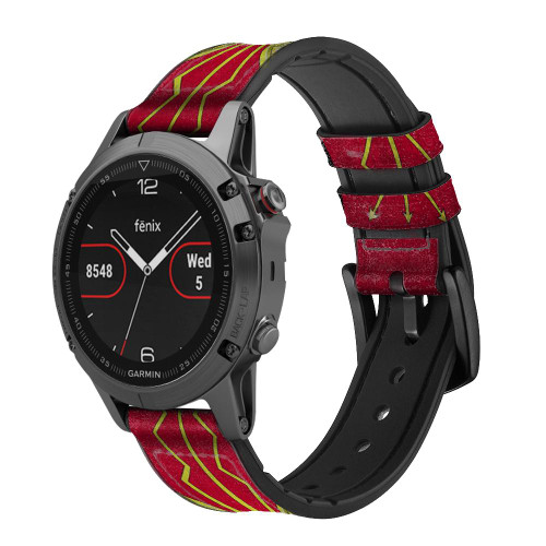 CA0613 Roman Shield Scutum Leather & Silicone Smart Watch Band Strap For Garmin Smartwatch