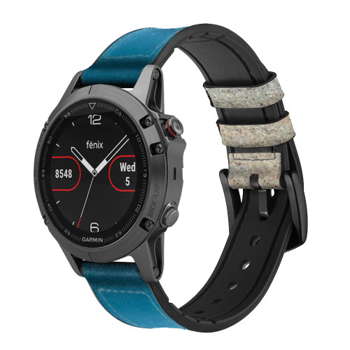 CA0617 Sea Shells Under the Sea Leather & Silicone Smart Watch Band Strap For Garmin Smartwatch