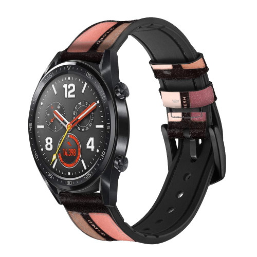 CA0602 Lip Palette Leather & Silicone Smart Watch Band Strap For Wristwatch Smartwatch