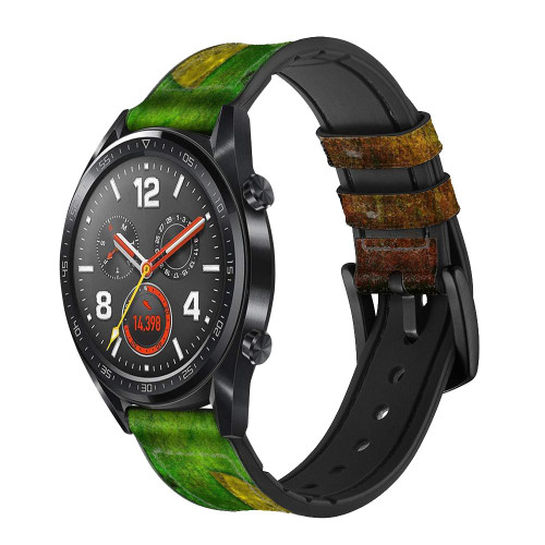 CA0610 Radioactive Nuclear Hazard Symbol Leather & Silicone Smart Watch Band Strap For Wristwatch Smartwatch