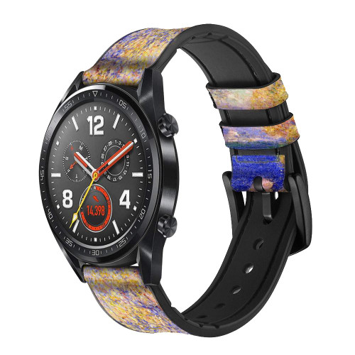 CA0665 Claude Monet Antibes Seen from the Salis Gardens Leather & Silicone Smart Watch Band Strap For Wristwatch Smartwatch