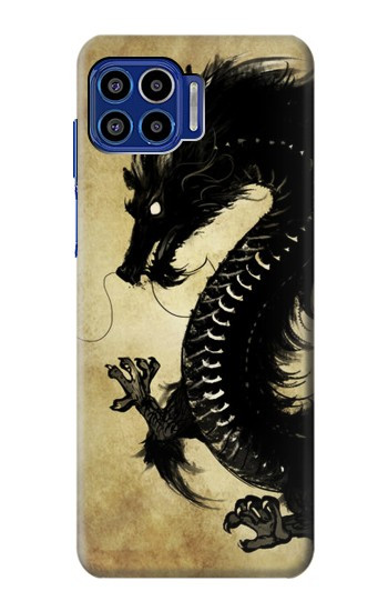 S1482 Black Dragon Painting Case For Motorola One 5G