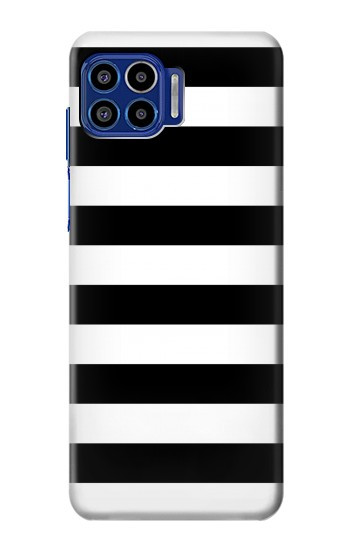 S1596 Black and White Striped Case For Motorola One 5G