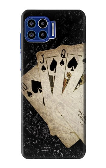 S3231 Vintage Royal Straight Flush Cards Case For Motorola One 5G