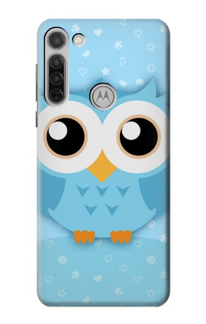 S3029 Cute Blue Owl Case For Motorola Moto G8