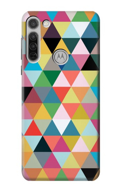 S3049 Triangles Vibrant Colors Case For Motorola Moto G8