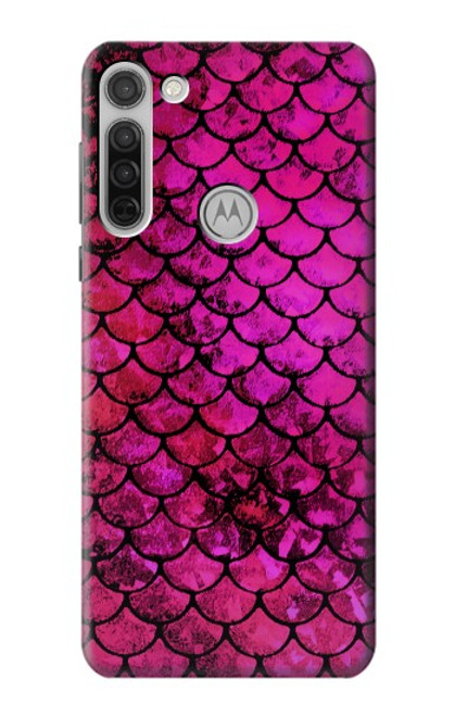 S3051 Pink Mermaid Fish Scale Case For Motorola Moto G8