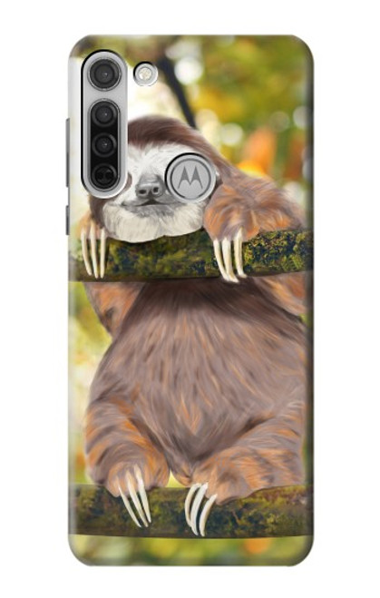 S3138 Cute Baby Sloth Paint Case For Motorola Moto G8