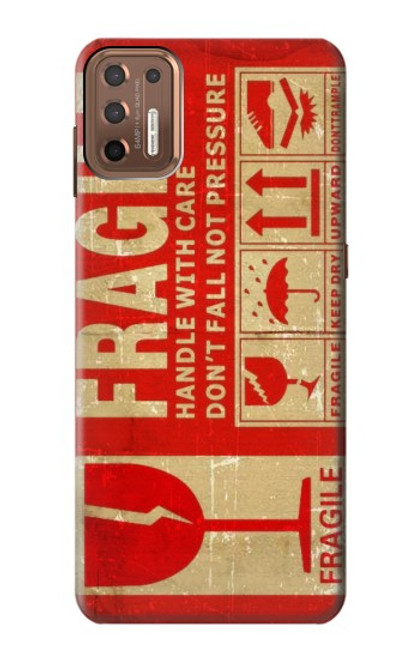 S3552 Vintage Fragile Label Art Case For Motorola Moto G9 Plus