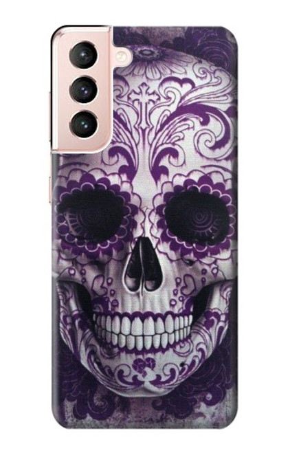 S3582 Purple Sugar Skull Case For Samsung Galaxy S21 5G