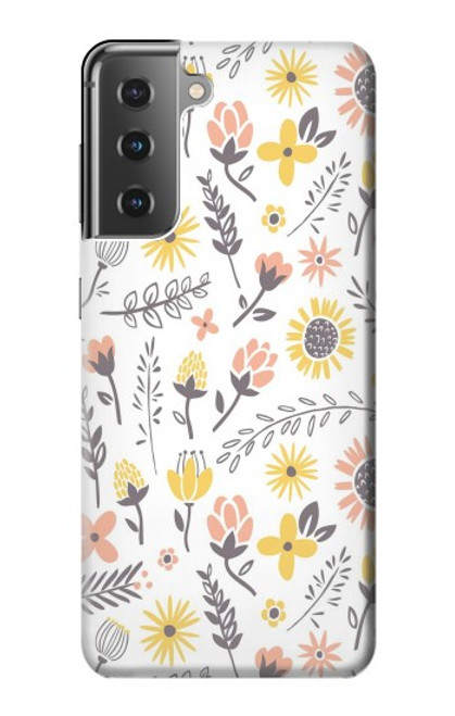 S2354 Pastel Flowers Pattern Case For Samsung Galaxy S21 Plus 5G, Galaxy S21+ 5G